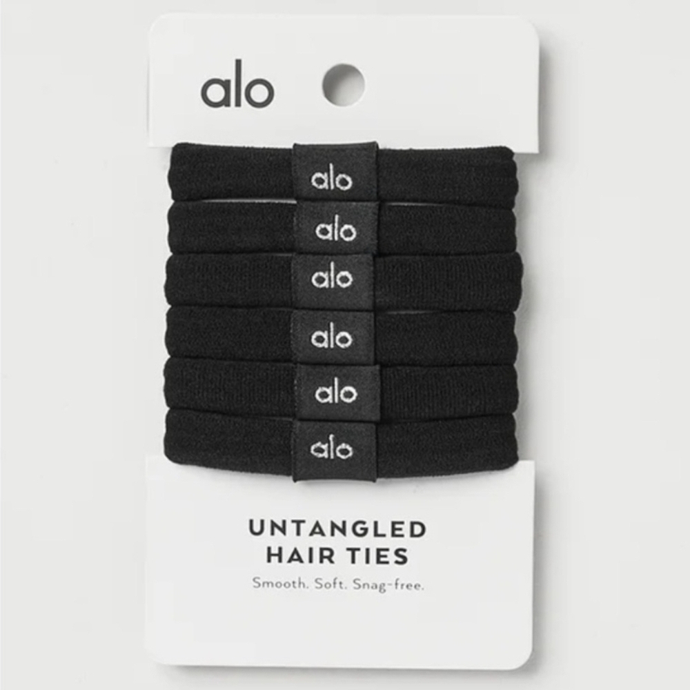 ALO Yoga Black Hair Ties/Bands Set of 6 | NWT